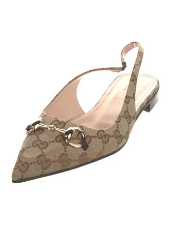 Gucci GG Canvas Canvas Slingback Flats