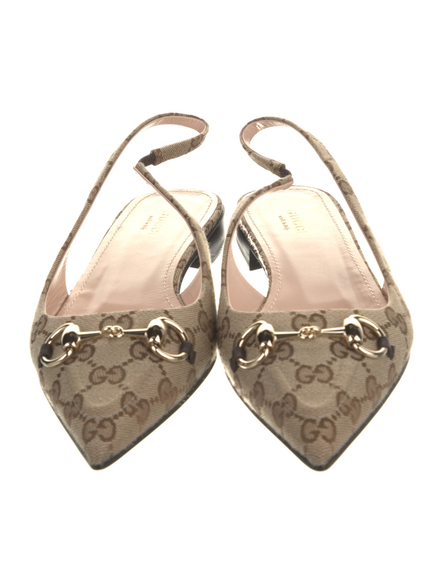 Gucci GG Canvas Canvas Slingback Flats