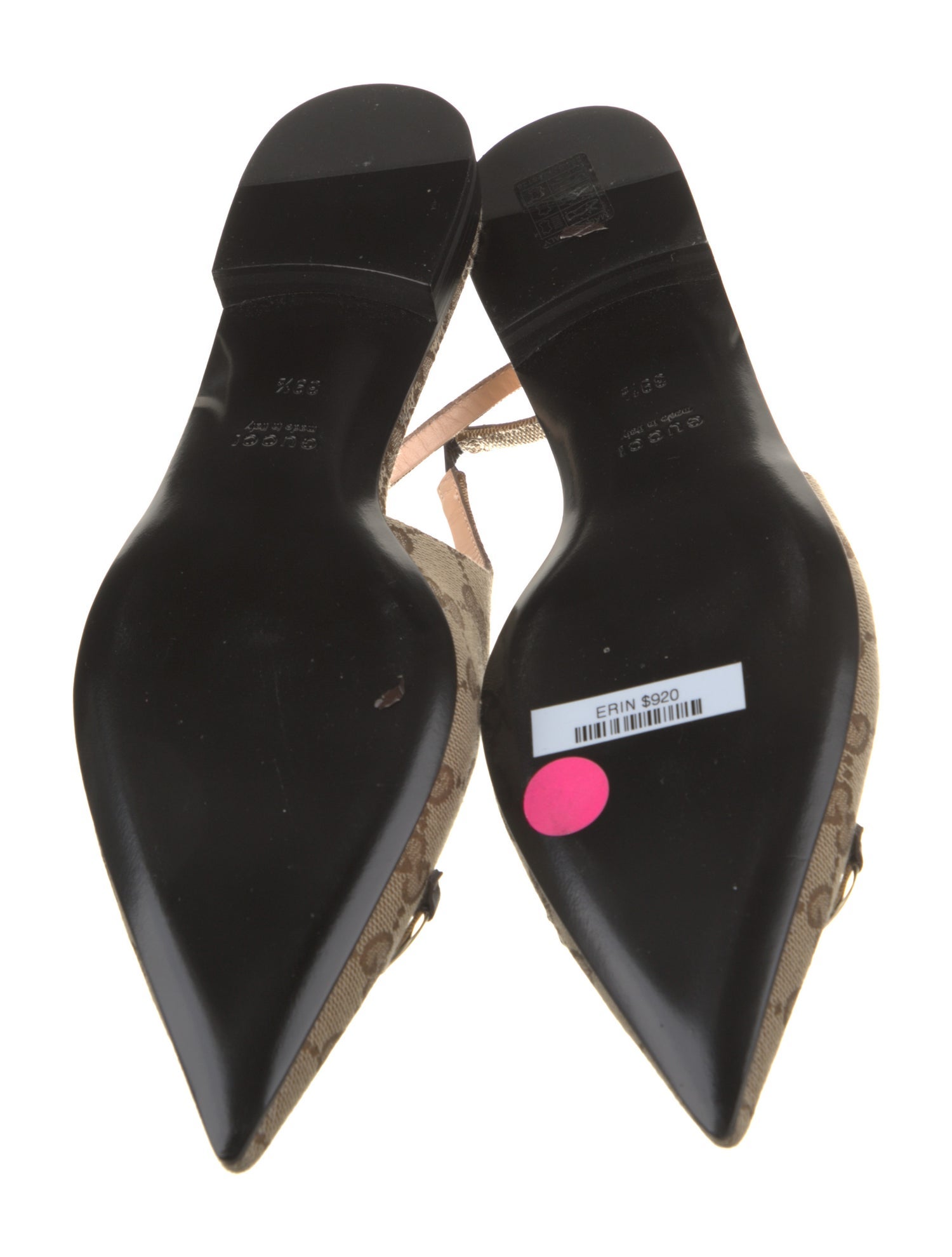 Gucci GG Canvas Canvas Slingback Flats