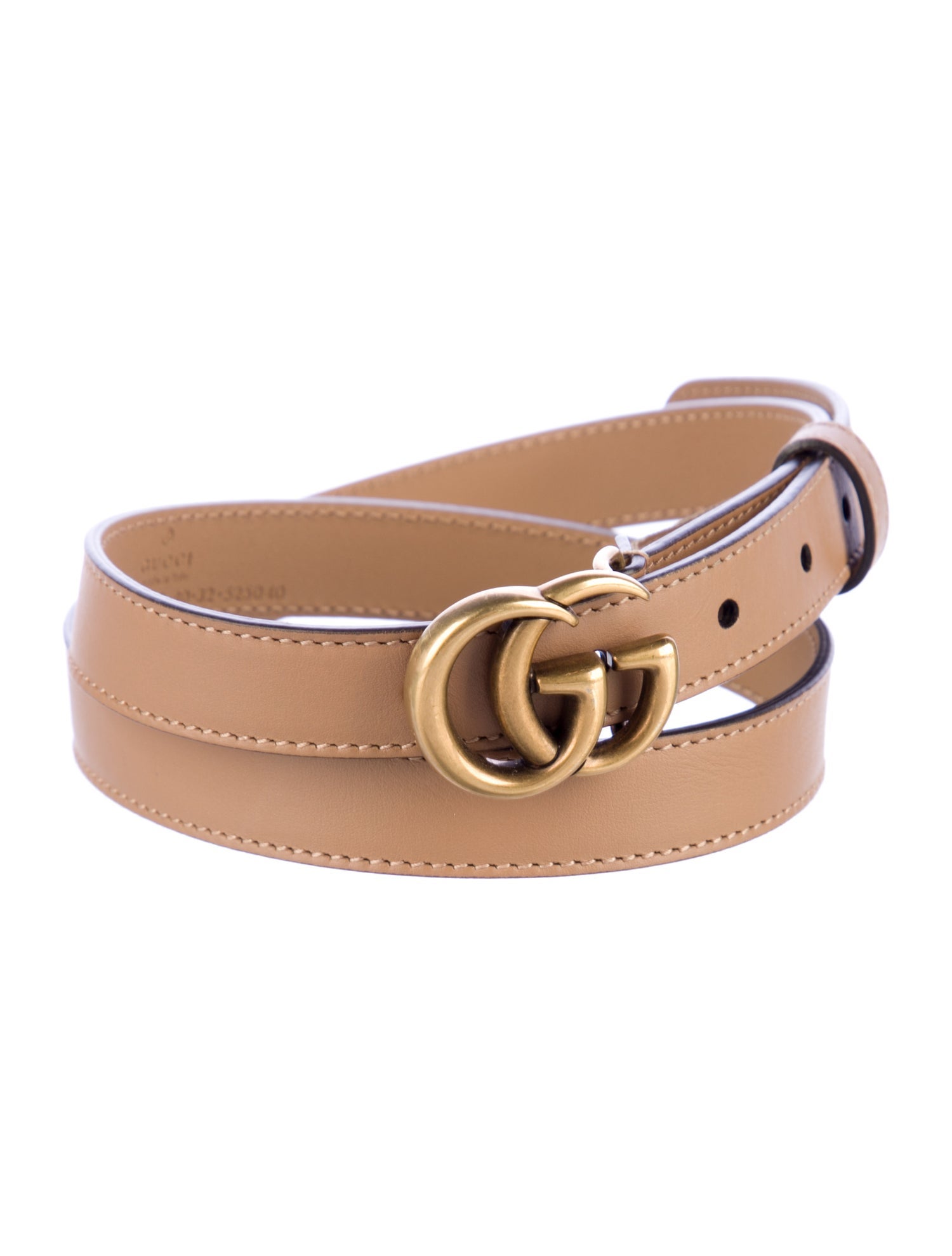 Gucci Double G Logo Leather Belt