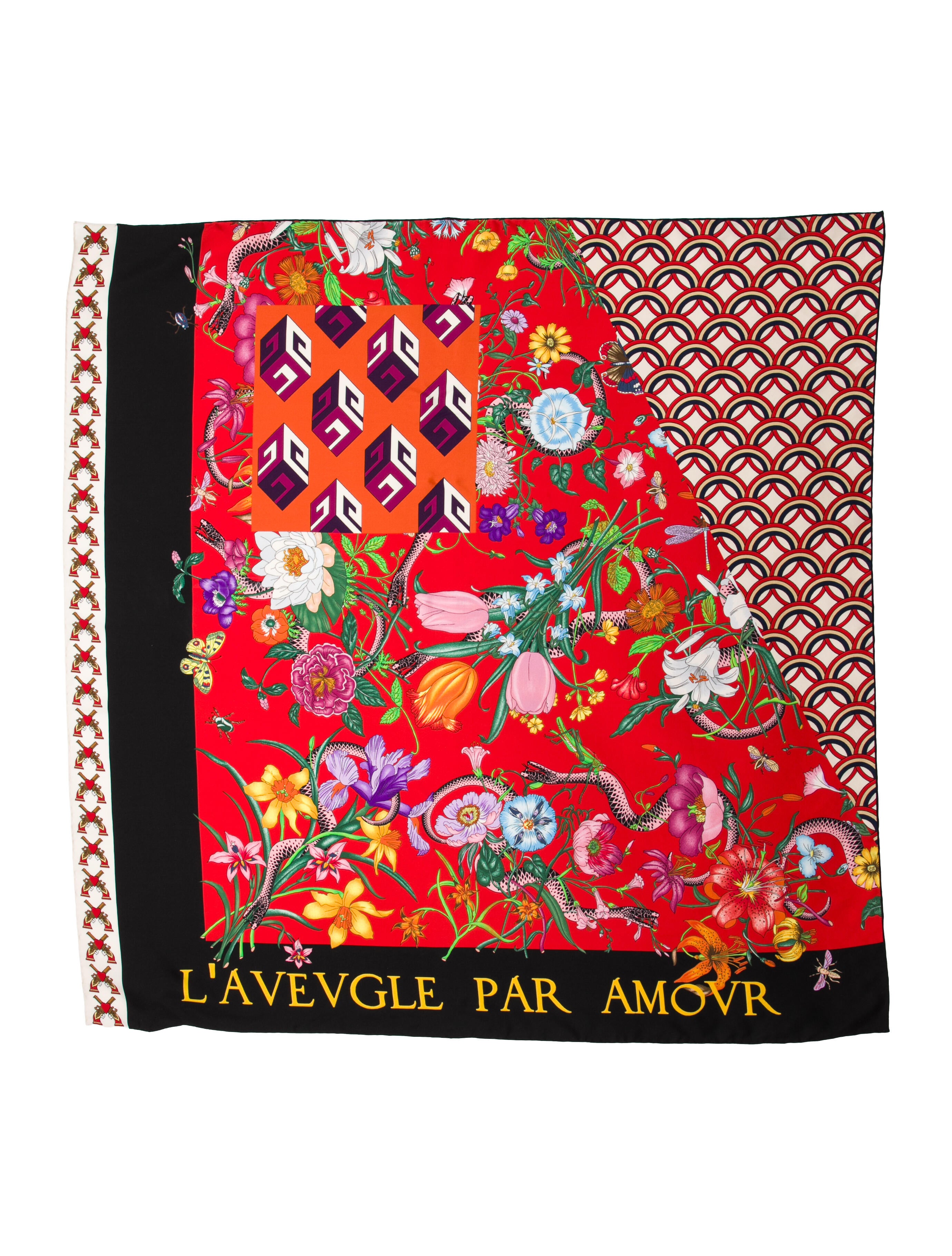 Gucci Silk Blooms Print Scarf