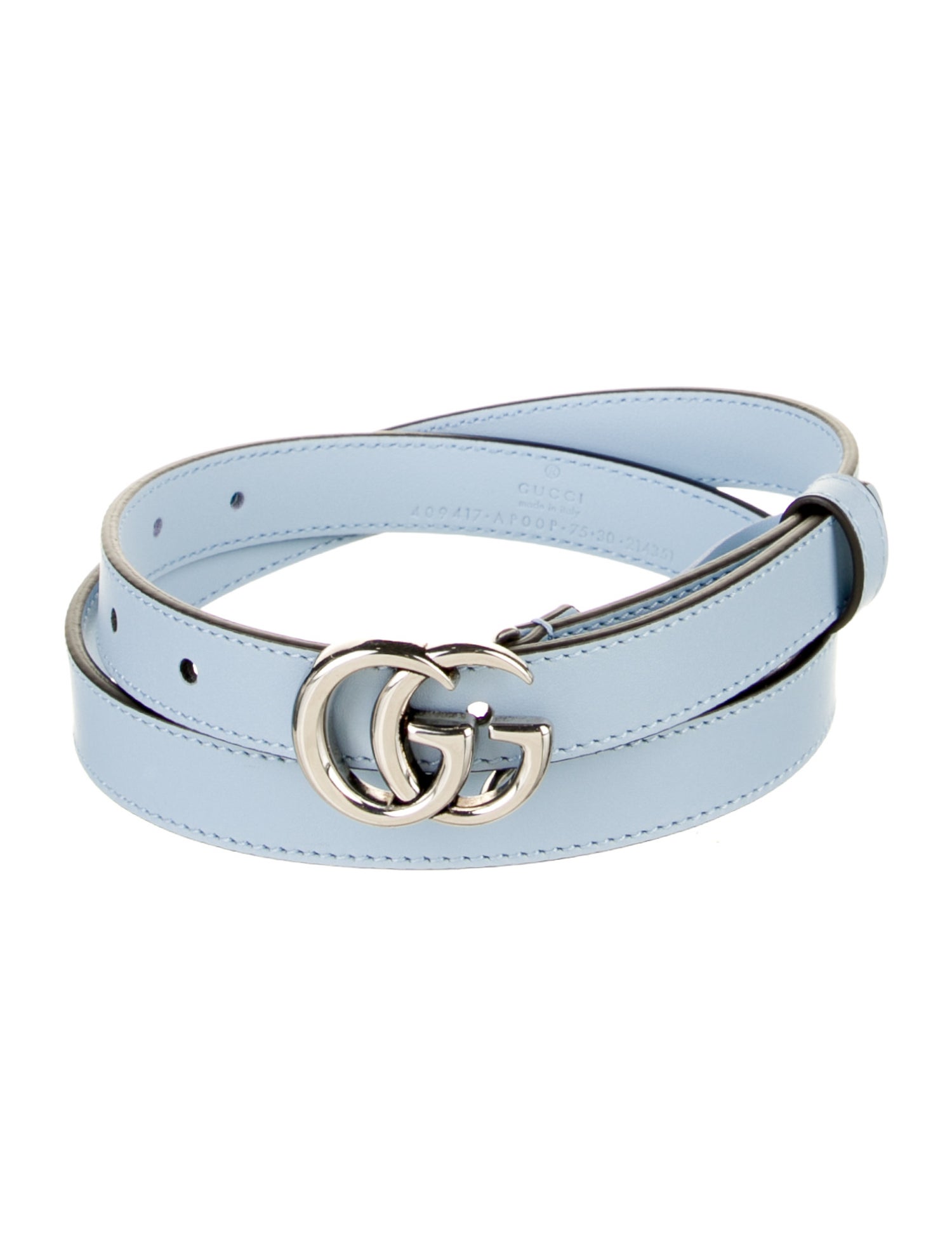 Gucci Double G Logo Skinny Belt
