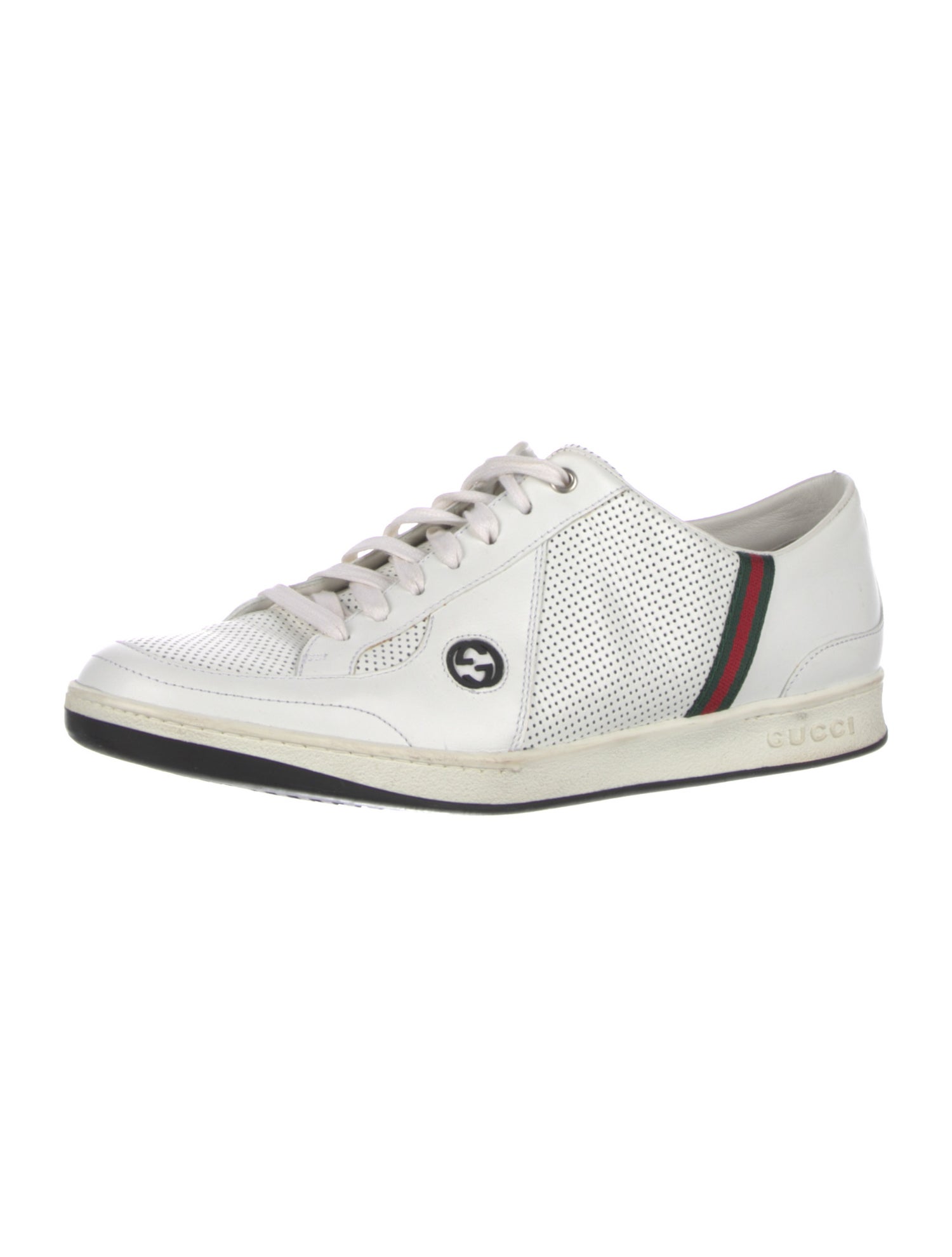 Gucci Web Accent Leather Sneakers