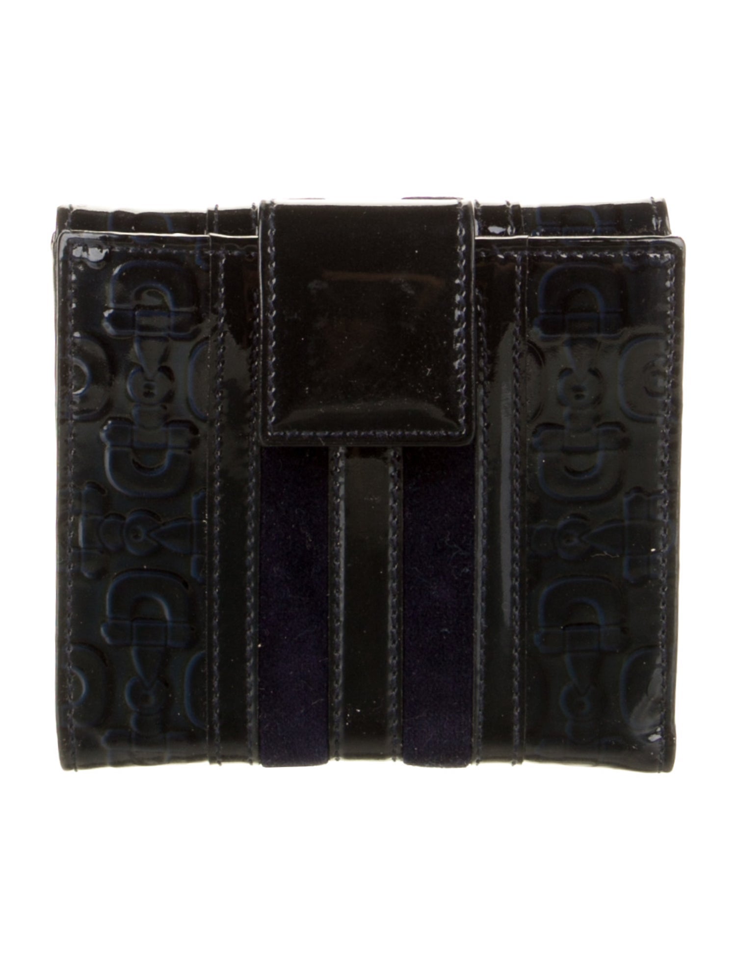Gucci Web Accent Patent Leather Compact Wallet