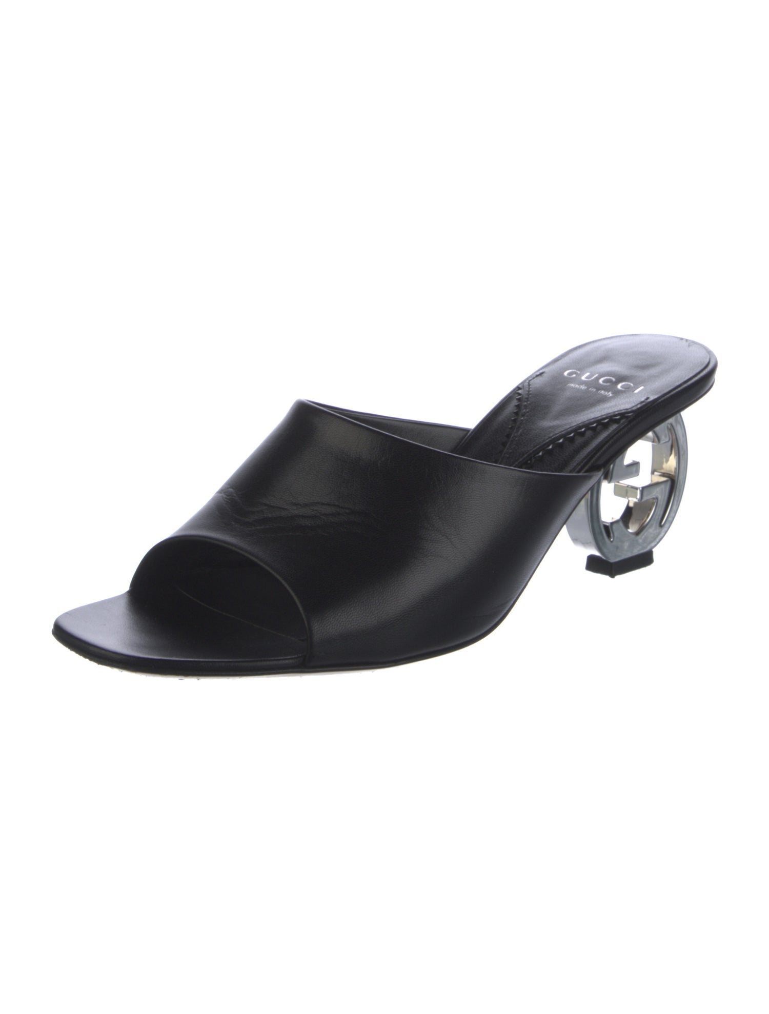 Gucci Interlocking G Logo Leather Slides