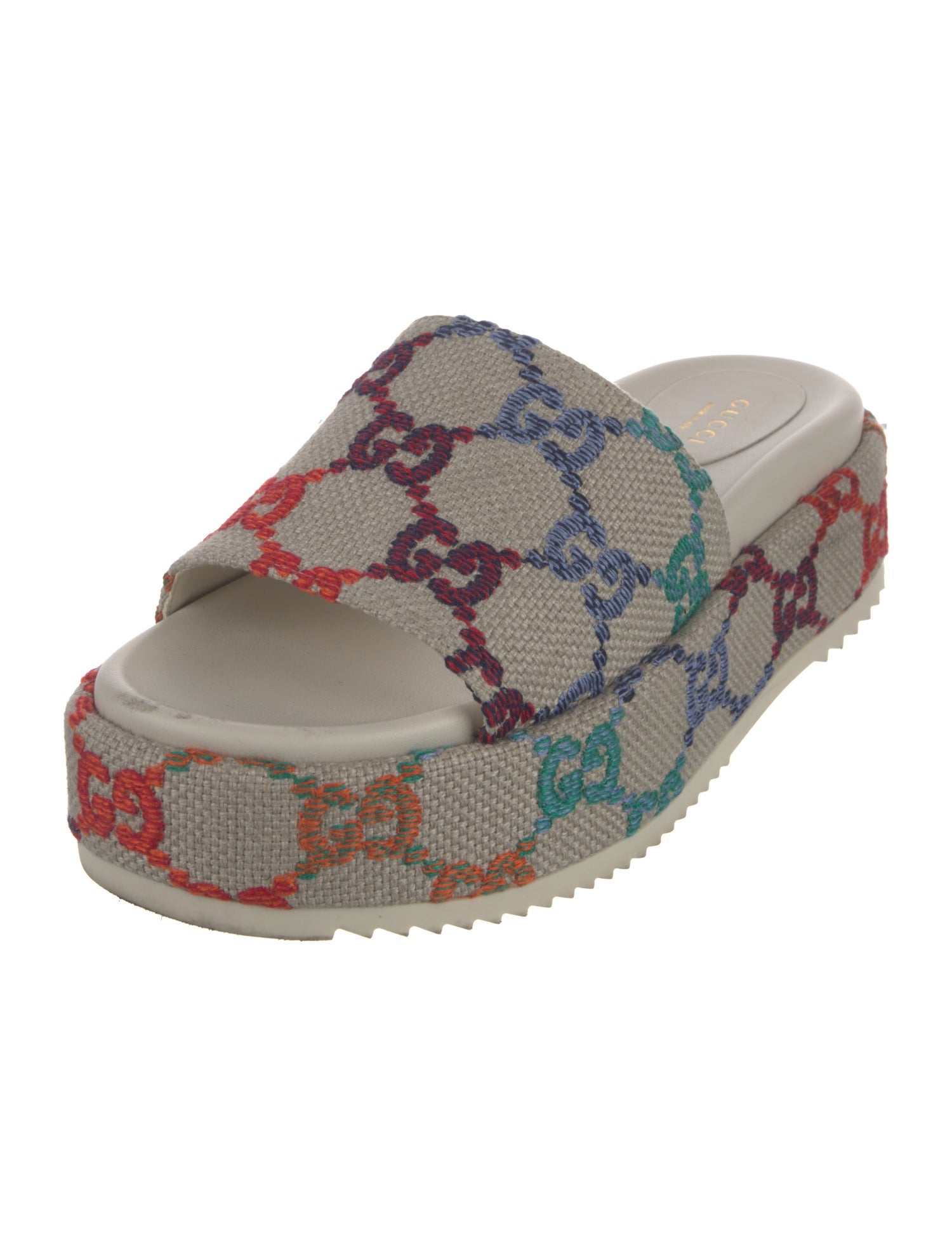 Gucci Canvas Printed Slides