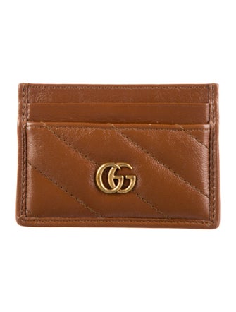 Gucci GG Marmont Matelassé Card Case Double G Logo Wallet