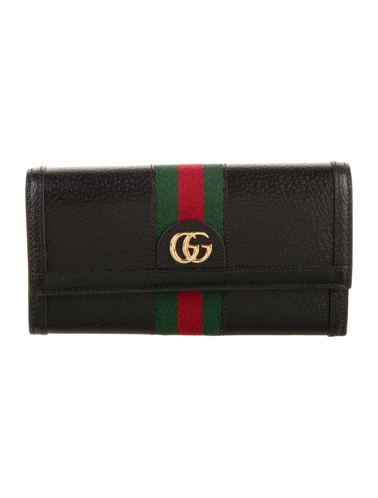 Gucci Web Accent Leather Continental Wallet
