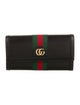Gucci Web Accent Leather Continental Wallet