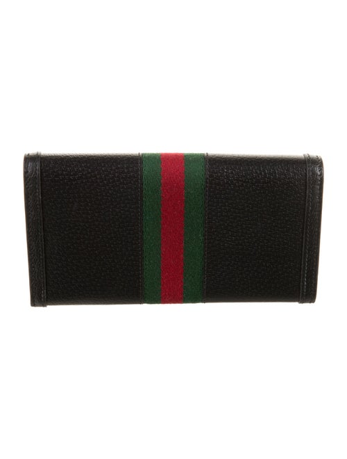Gucci Web Accent Leather Continental Wallet