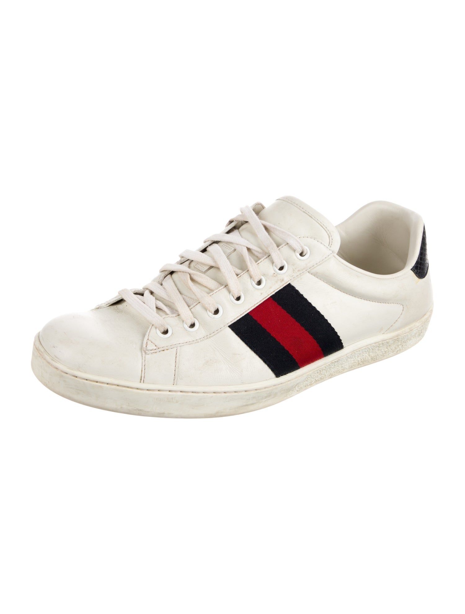 Gucci Web Accent Leather Sneakers
