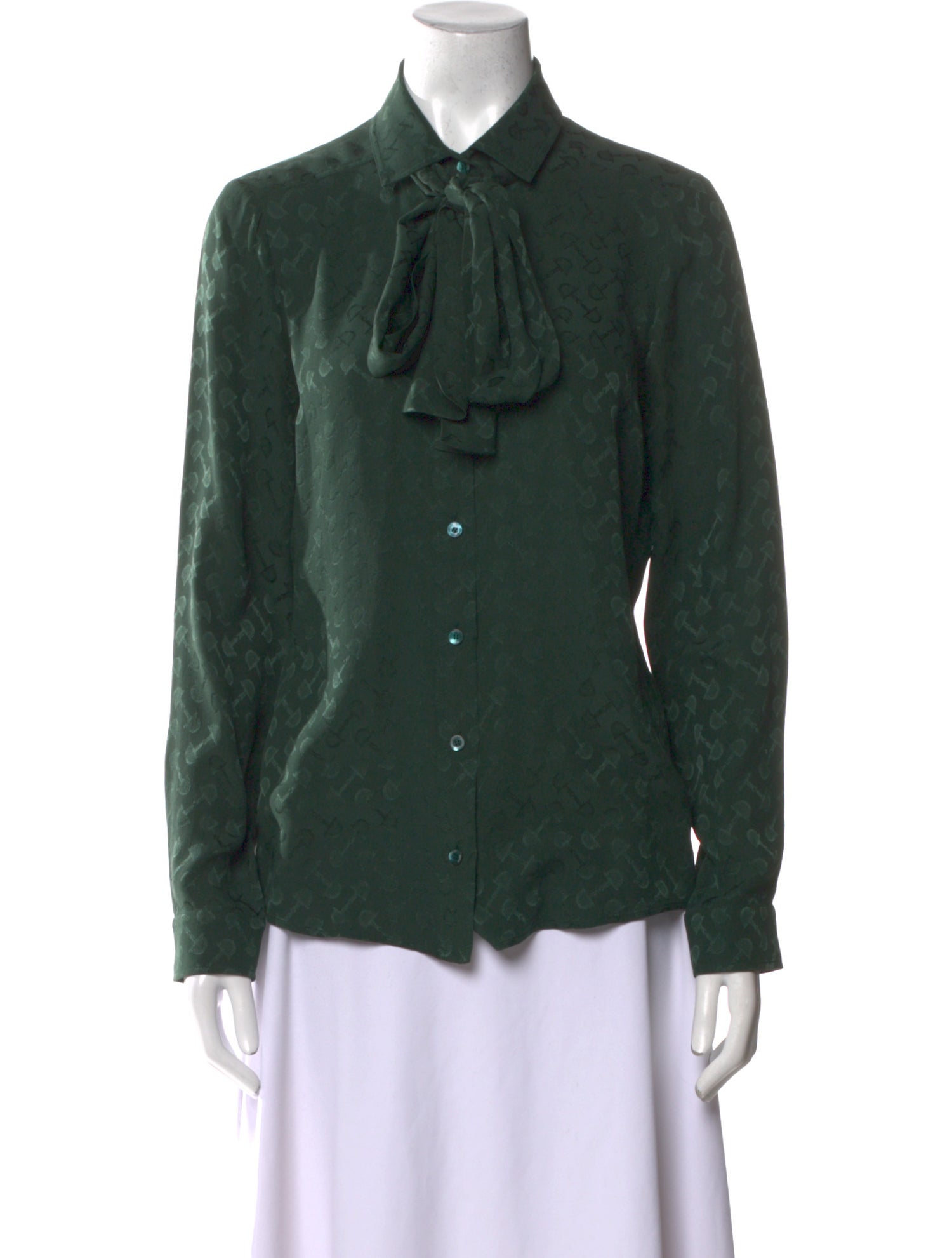 Gucci Silk Long Sleeve Button-Up Top