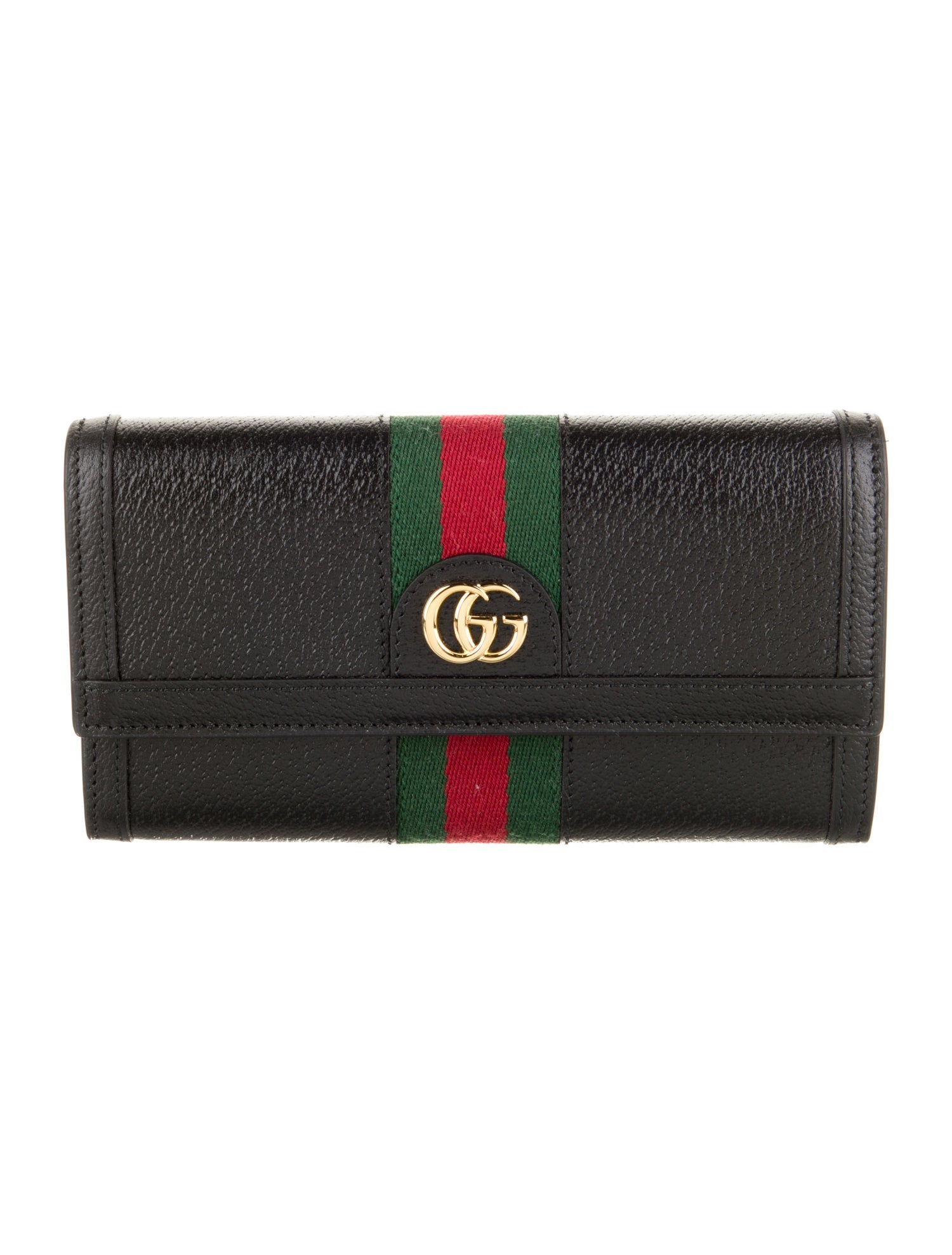 Gucci Web Accent Leather Continental Wallet