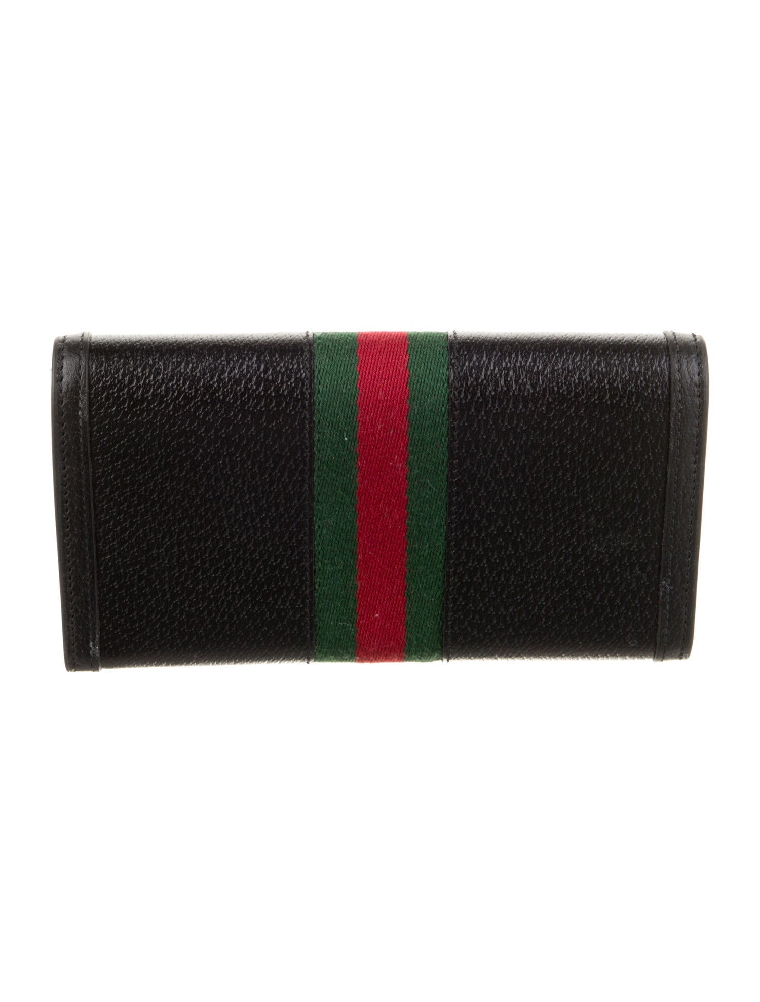 Gucci Web Accent Leather Continental Wallet