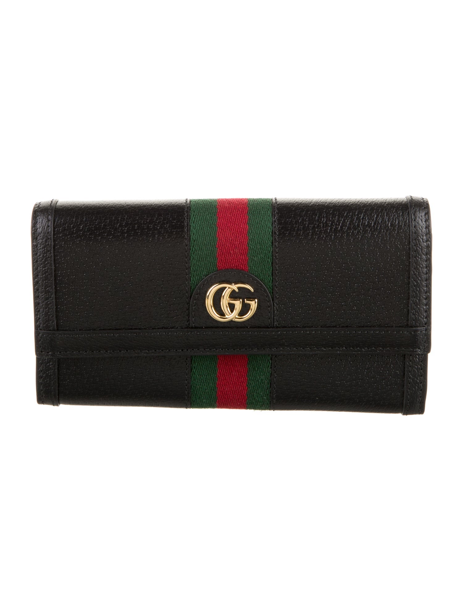 Gucci Web Accent Leather Continental Wallet
