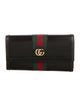 Gucci Web Accent Leather Continental Wallet