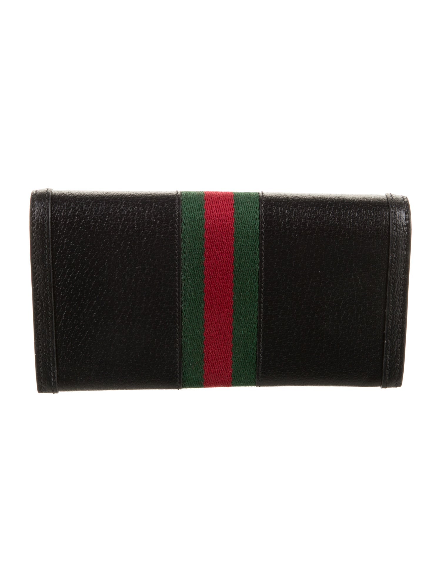 Gucci Web Accent Leather Continental Wallet