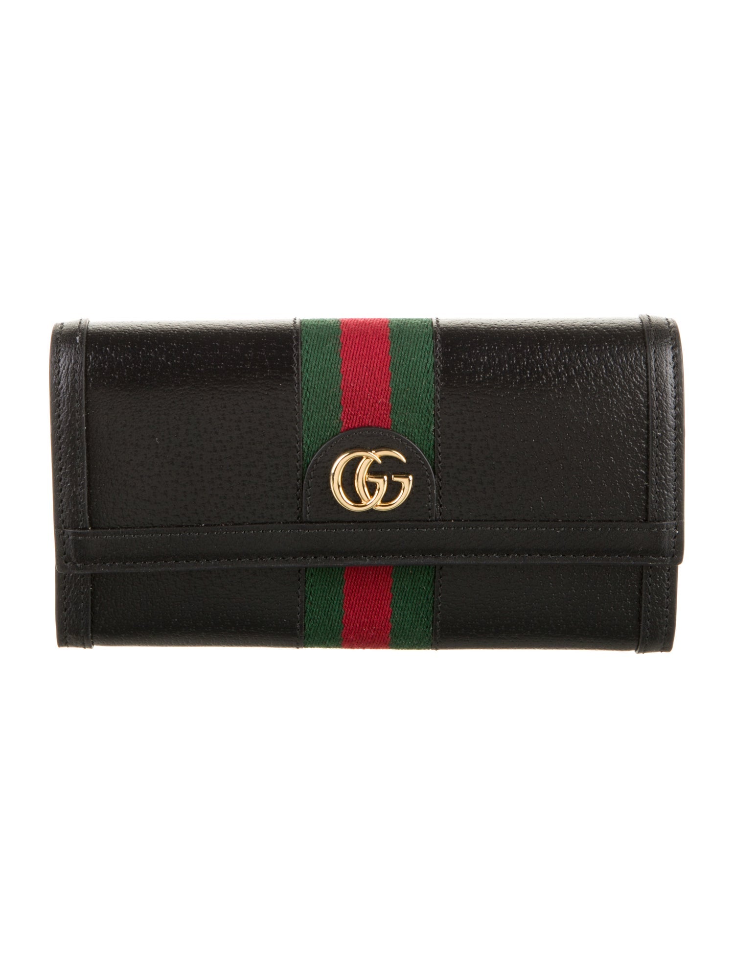 Gucci Web Accent Leather Continental Wallet