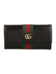 Gucci Web Accent Leather Continental Wallet