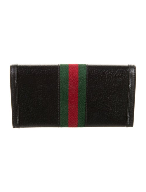 Gucci Web Accent Leather Continental Wallet