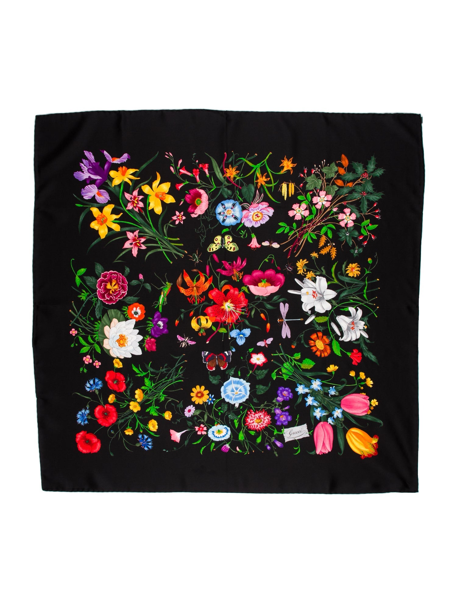 Gucci Silk Flora Print Scarf