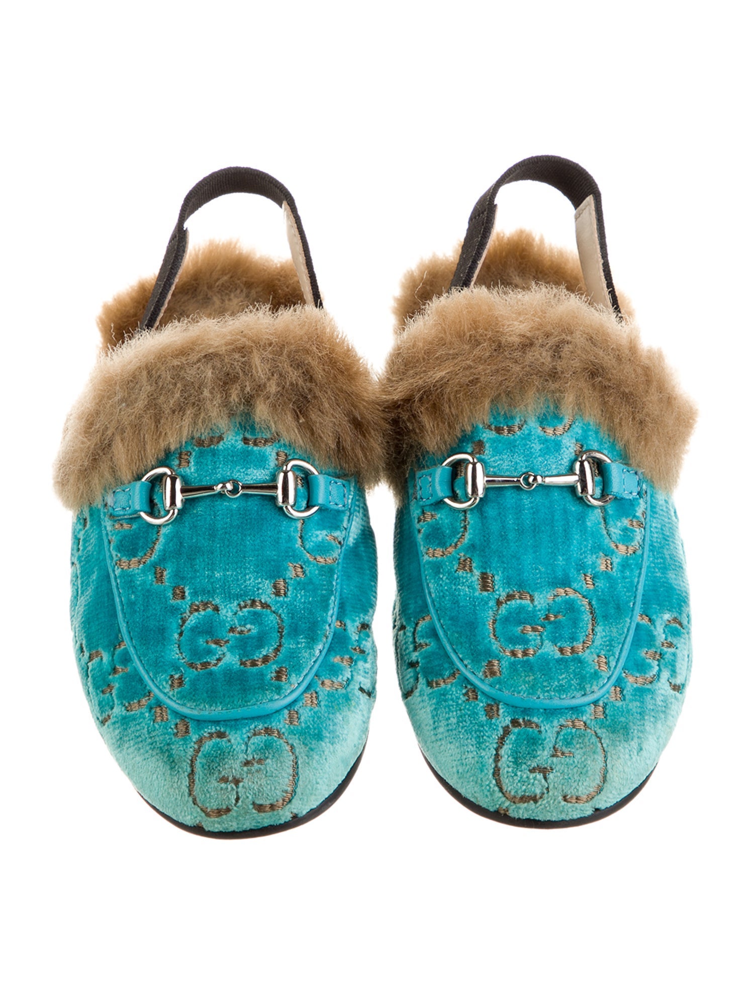 Gucci Kids' Velvet GG Mules