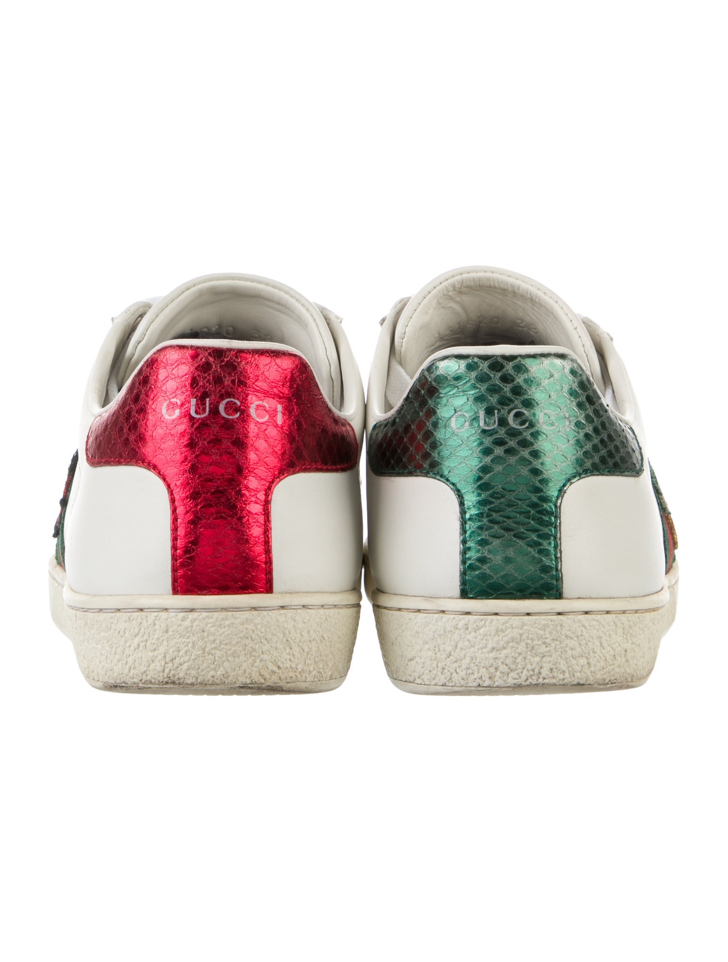 Gucci Web Accent Leather Sneakers