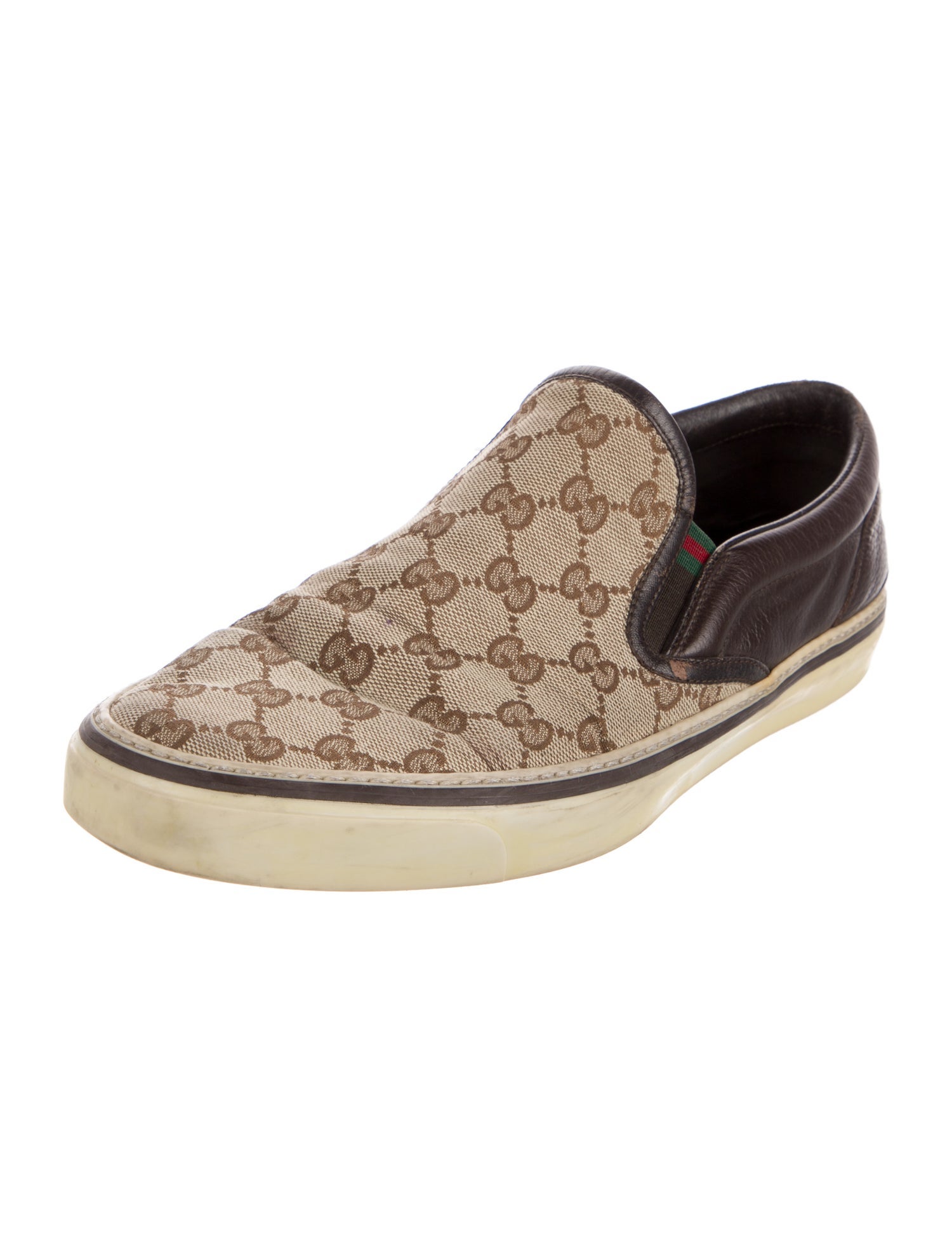 Gucci GG Supreme Leather Trim Embellishment Sneakers