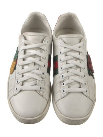 Gucci Web Accent Leather Sneakers