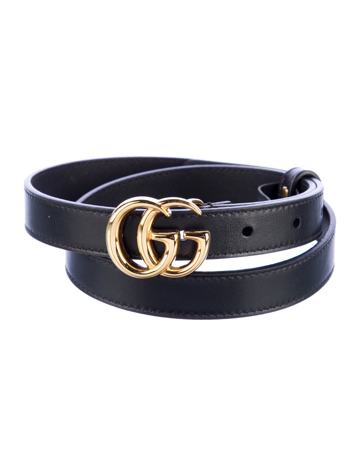 Gucci Double G 20MM Leather Double G Logo Belt