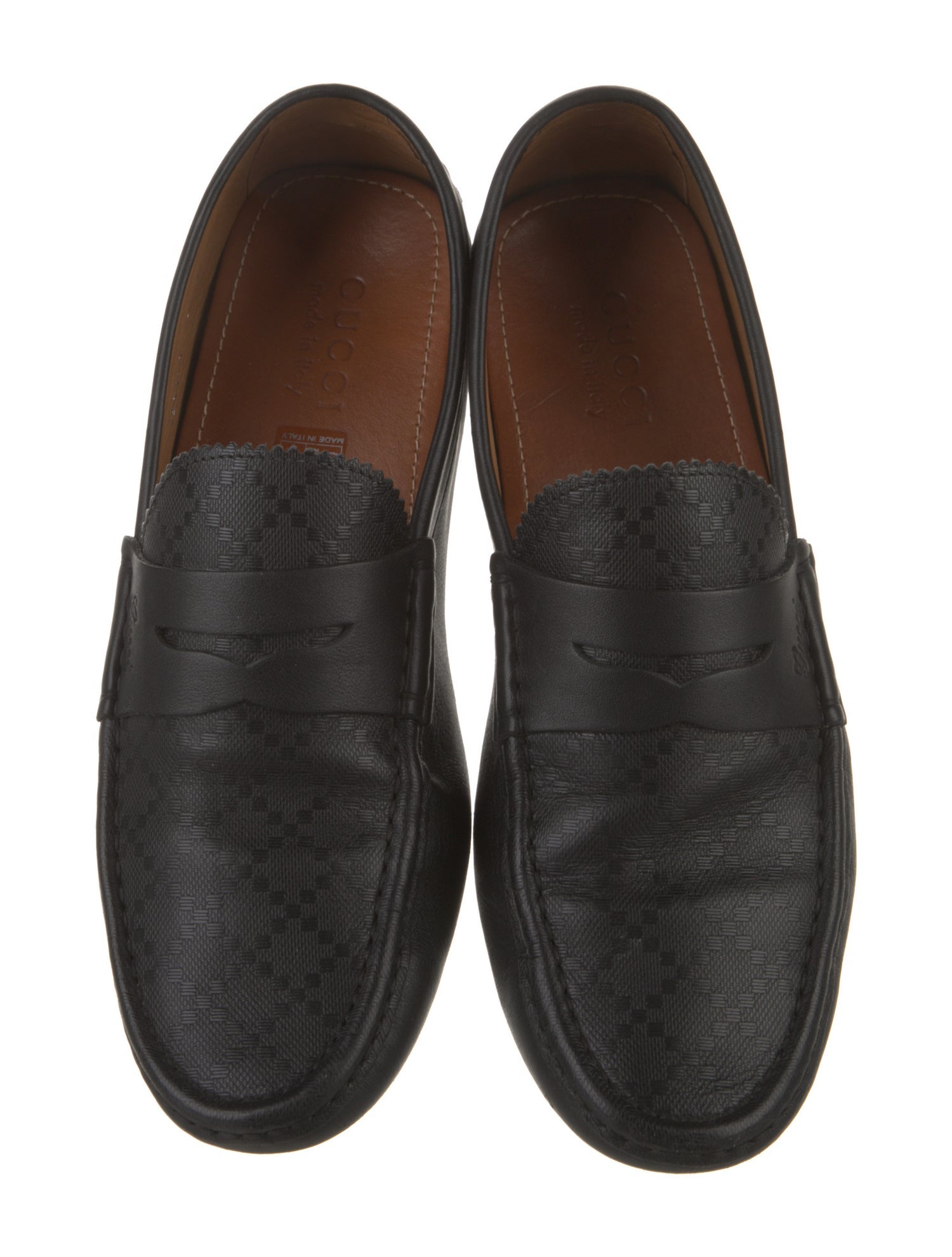 Gucci Diamante Print Leather Drivers