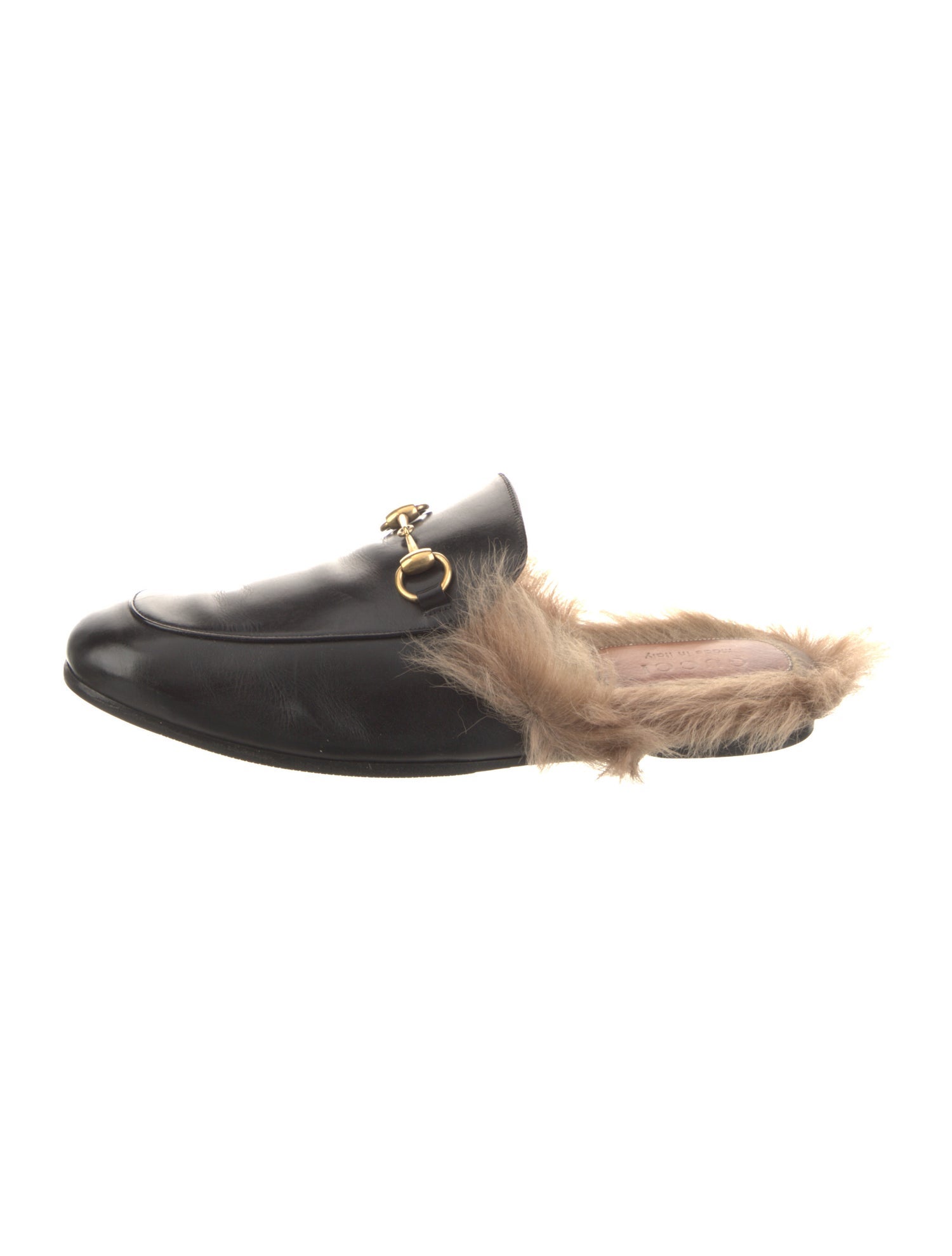 Gucci Horsebit Accent Leather Slippers