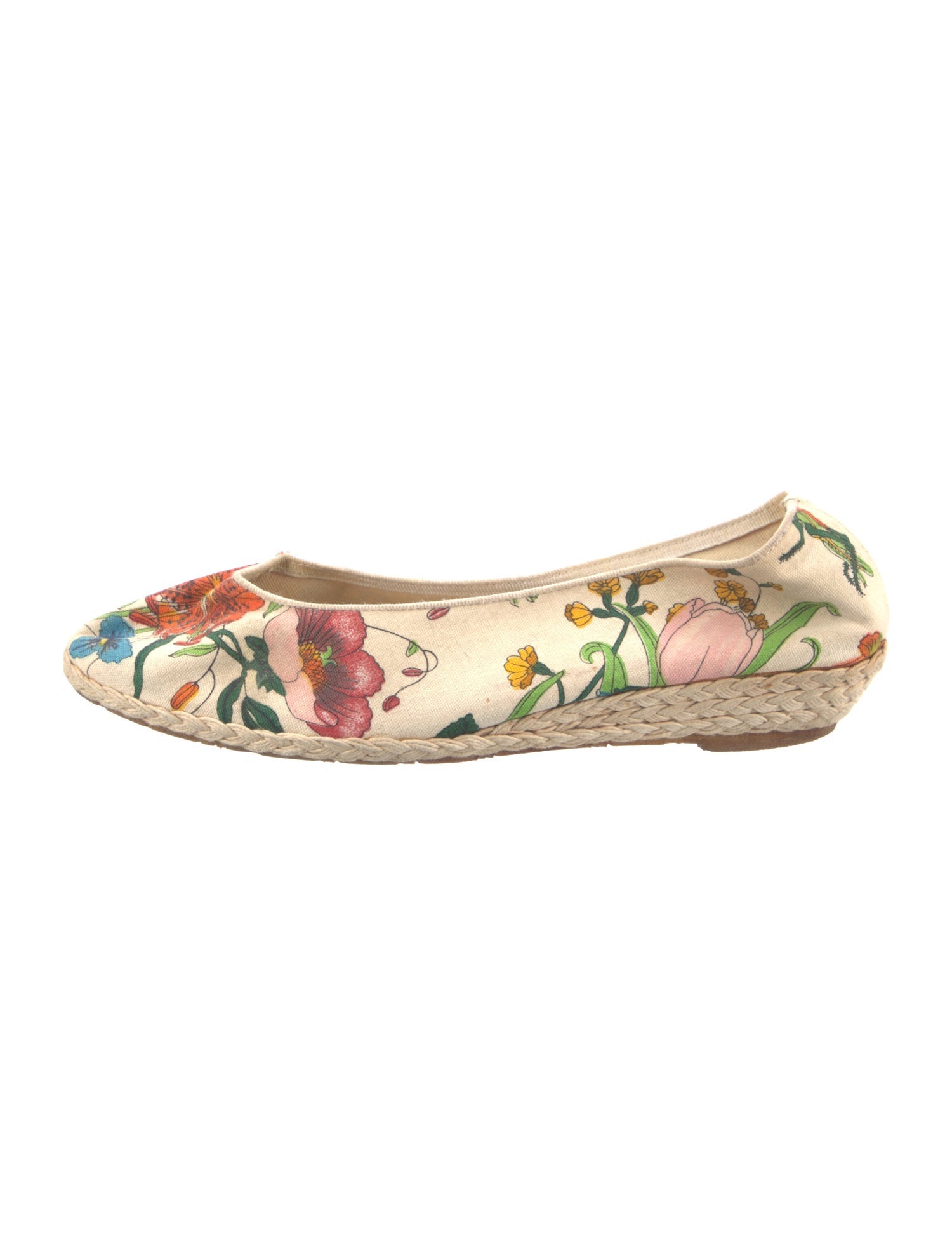 Gucci Floral Print Ballet Flats