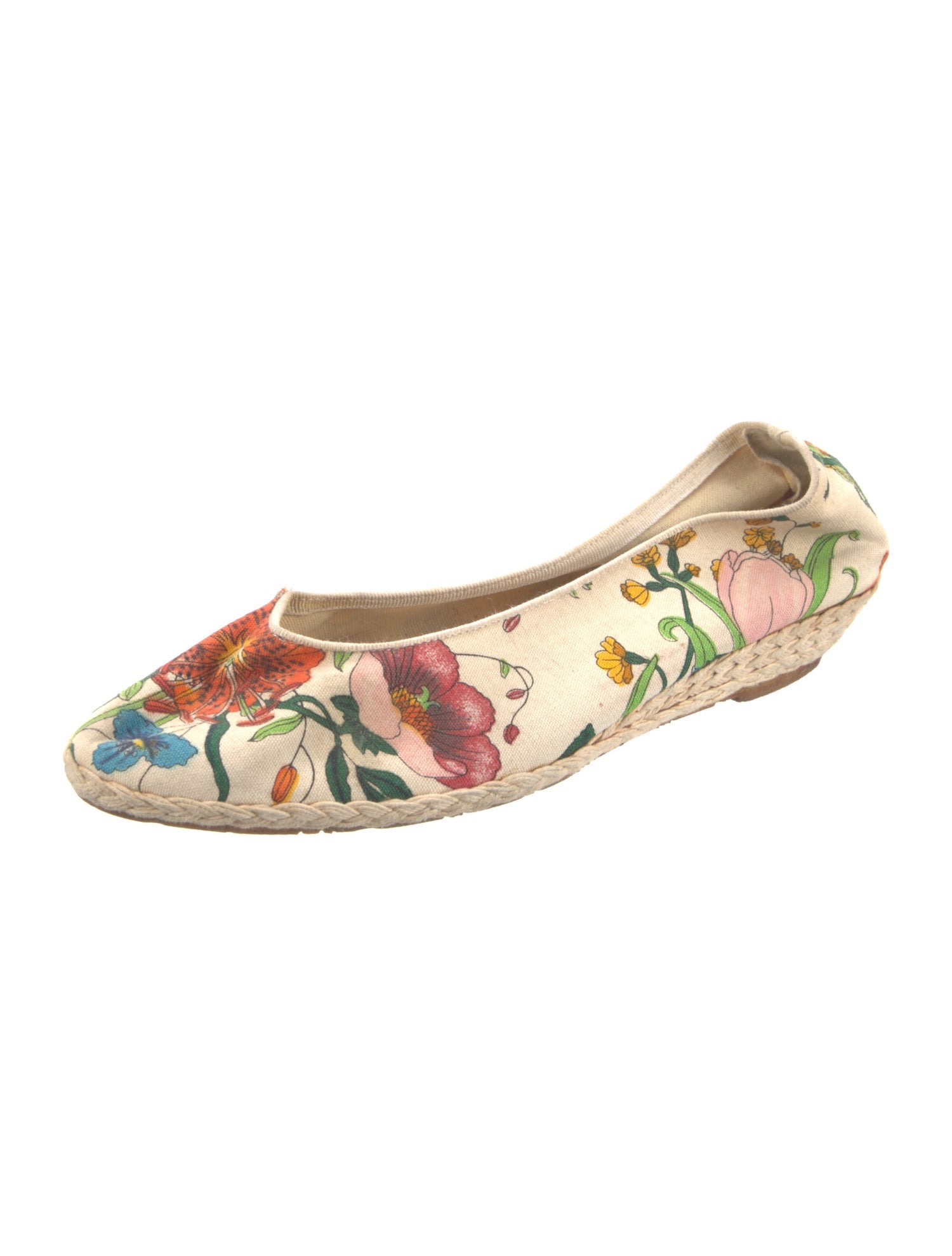 Gucci Floral Print Ballet Flats