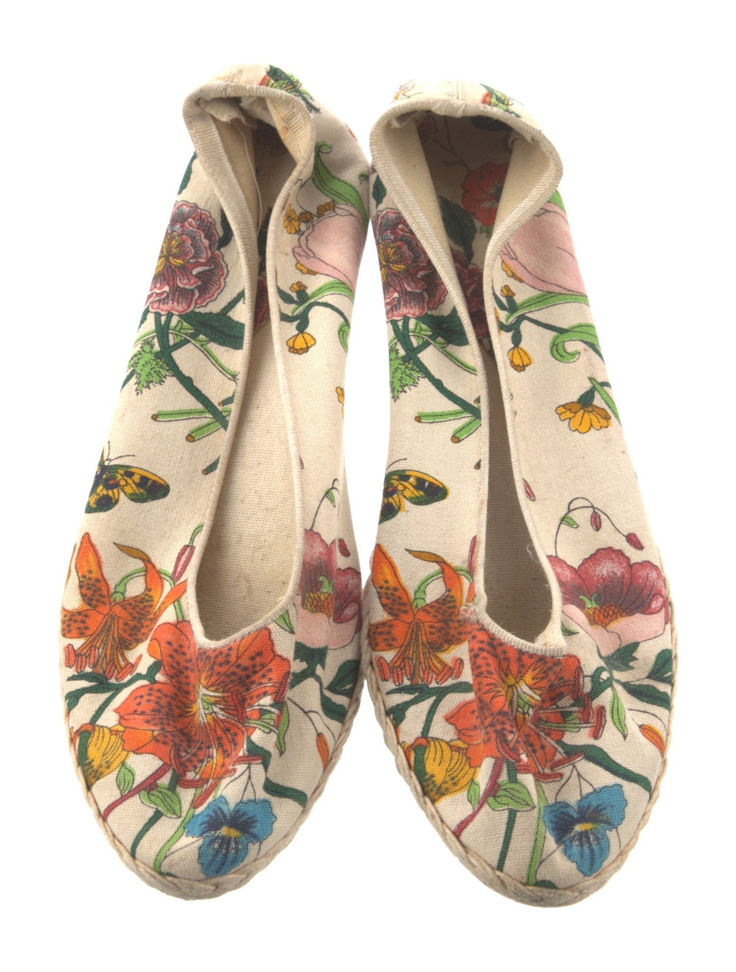 Gucci Floral Print Ballet Flats