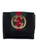 Gucci Web Accent Leather Compact Wallet