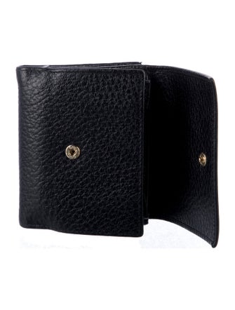 Gucci Web Accent Leather Compact Wallet