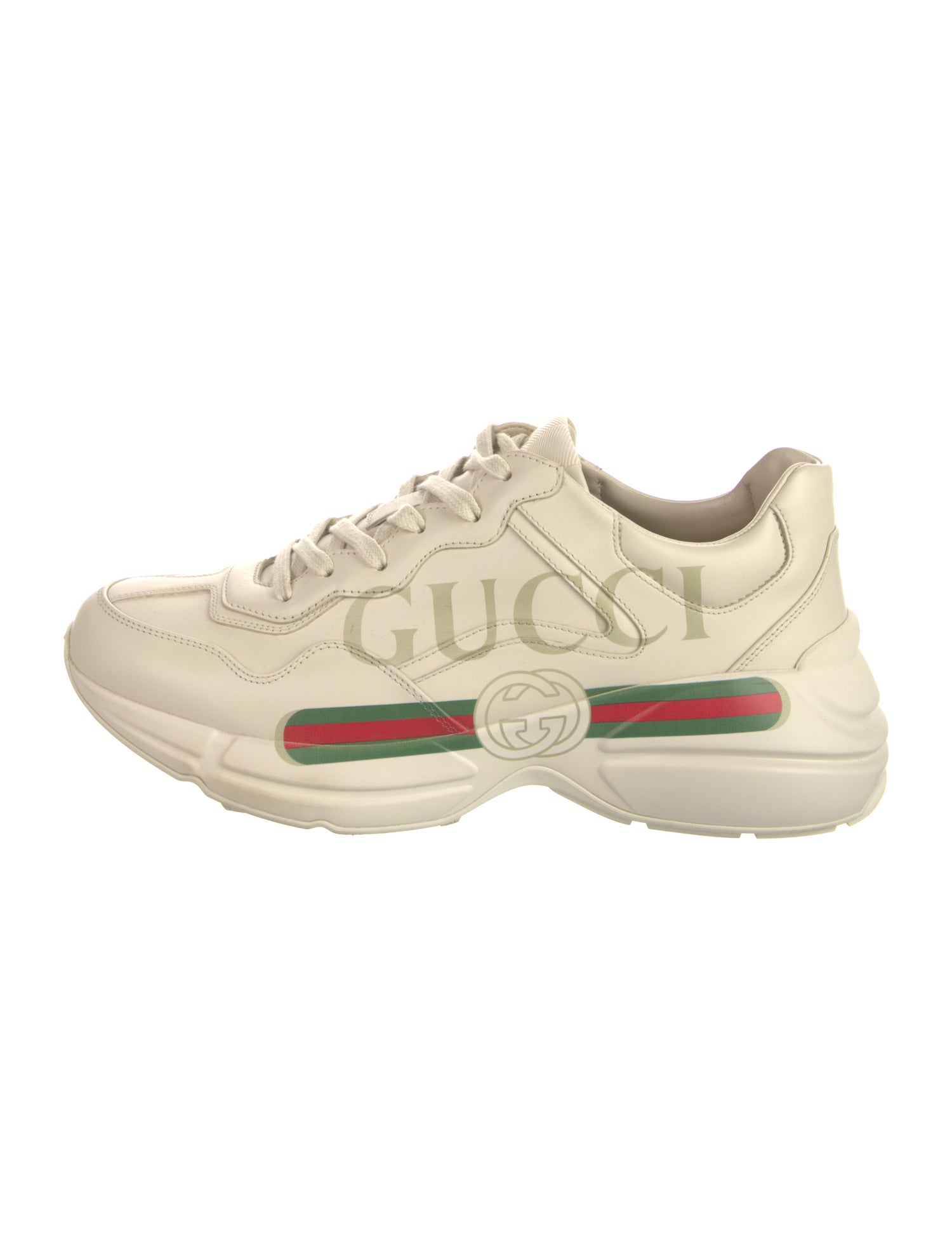 Gucci Web Accent Leather Sneakers