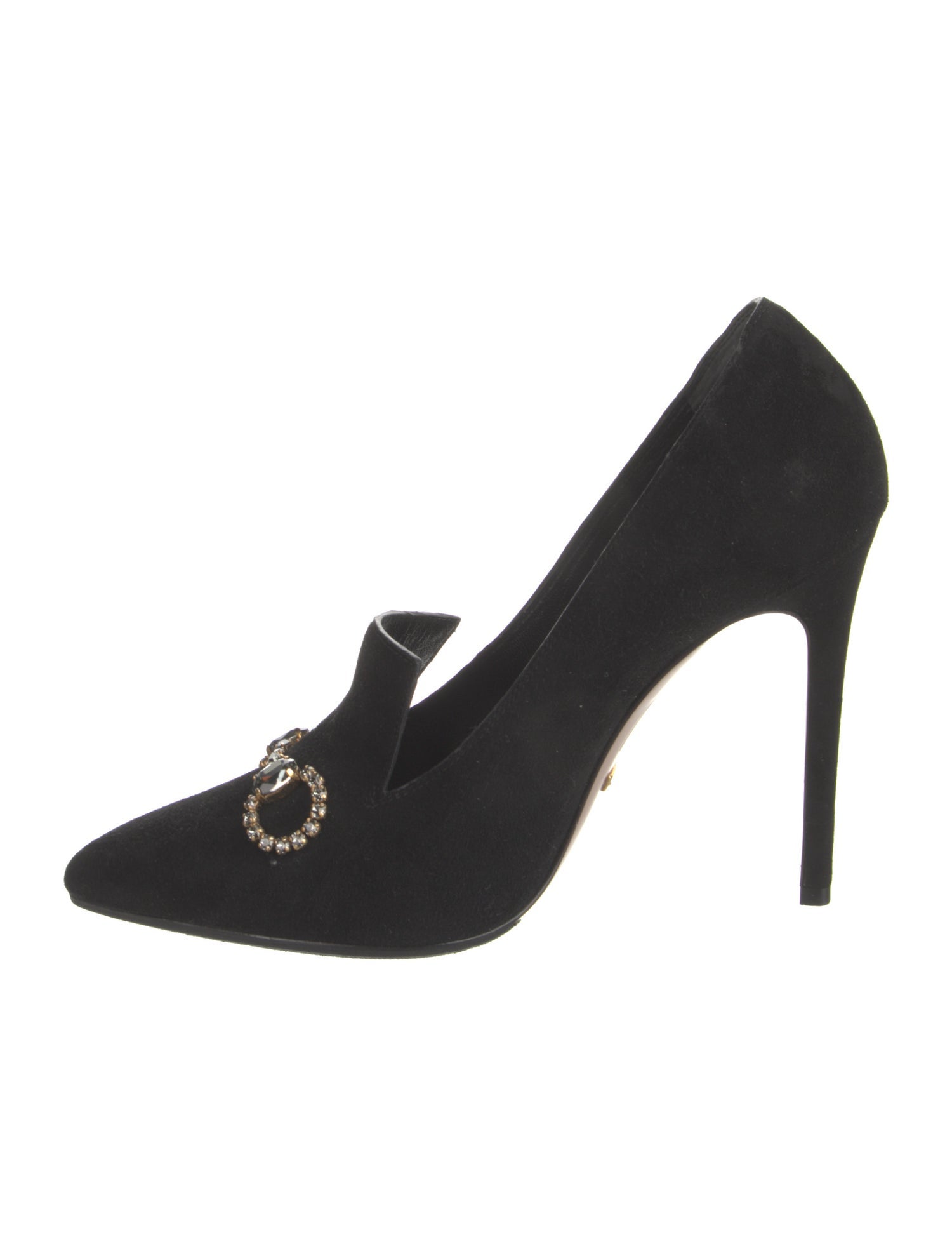 Gucci Horsebit Accent Suede Pumps