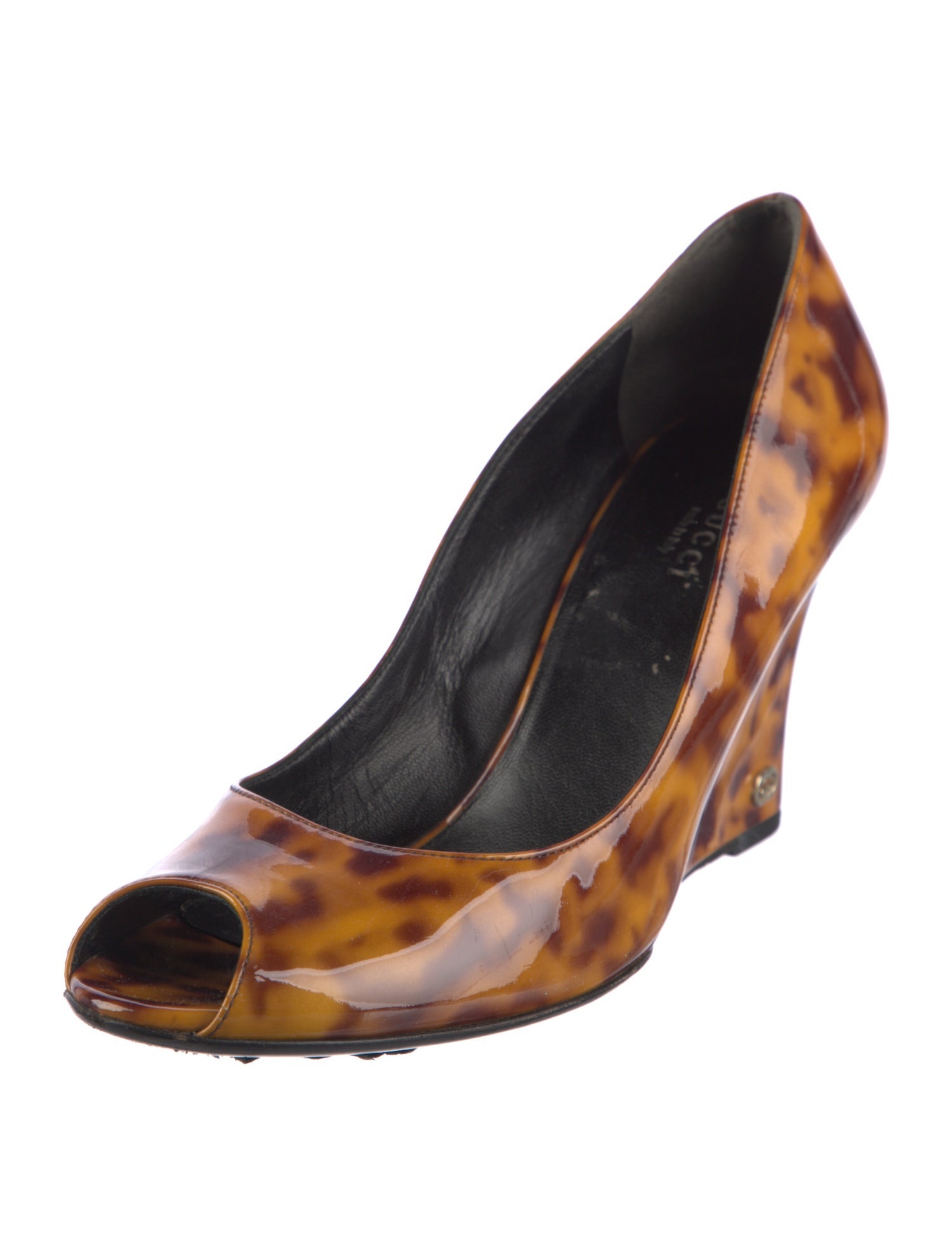 Gucci Interlocking G Logo Patent Leather Pumps