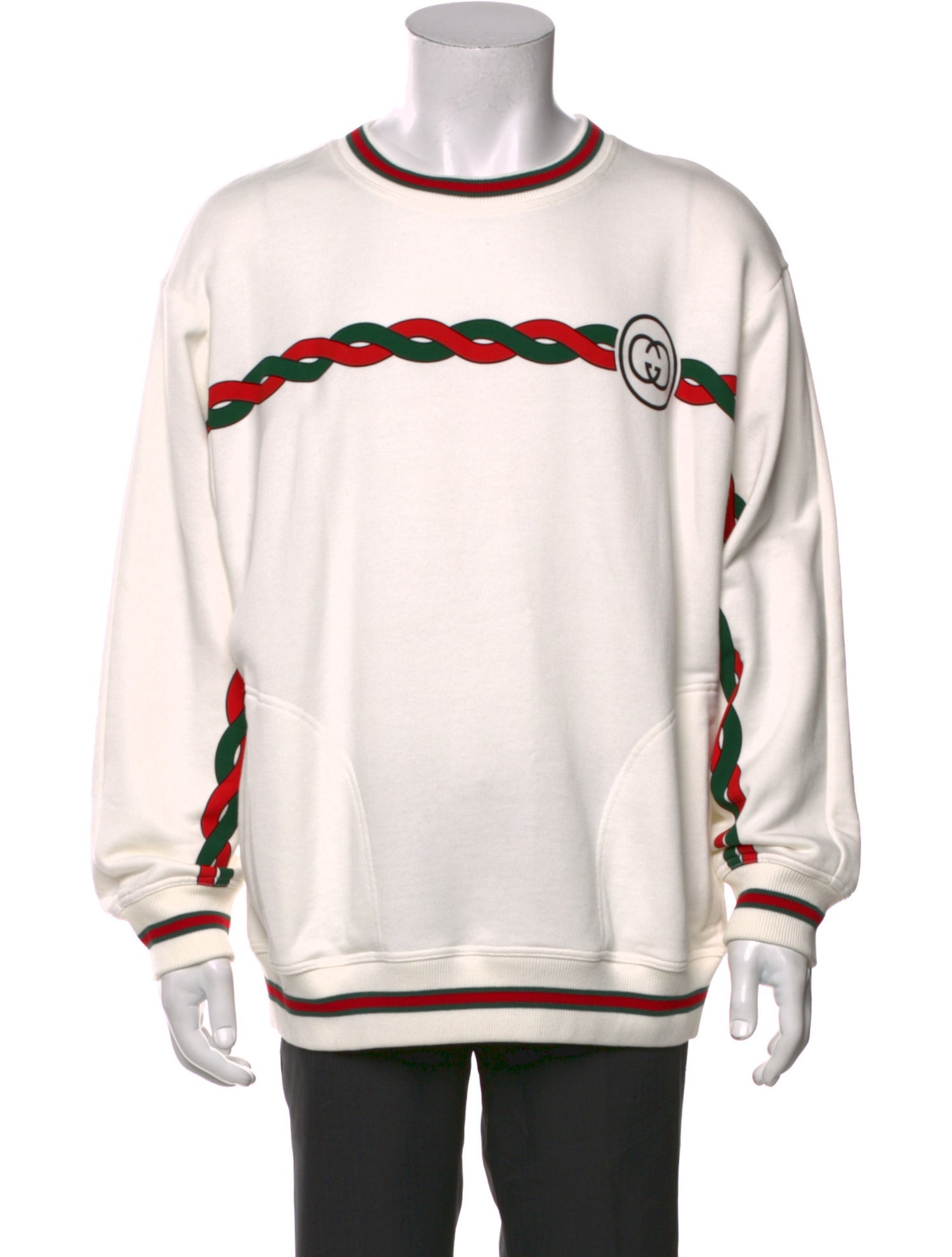 Gucci Web Accent Crew Neck Pullover