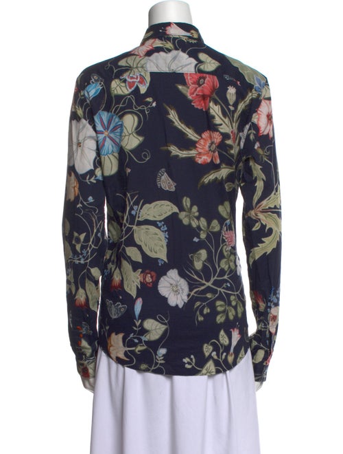 Gucci Floral Print Long Sleeve Button-Up Top