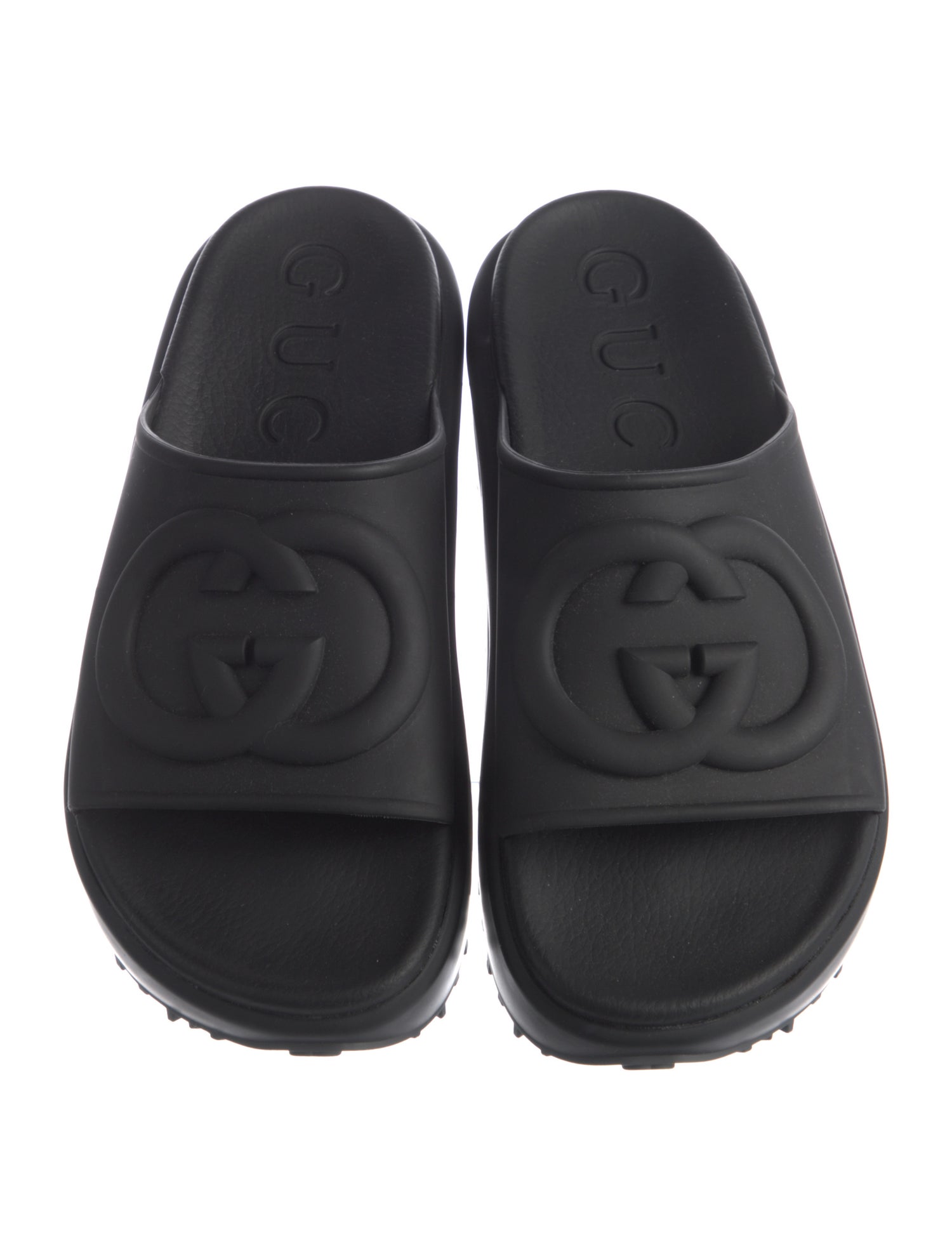 Gucci Interlocking G Logo Rubber Slides