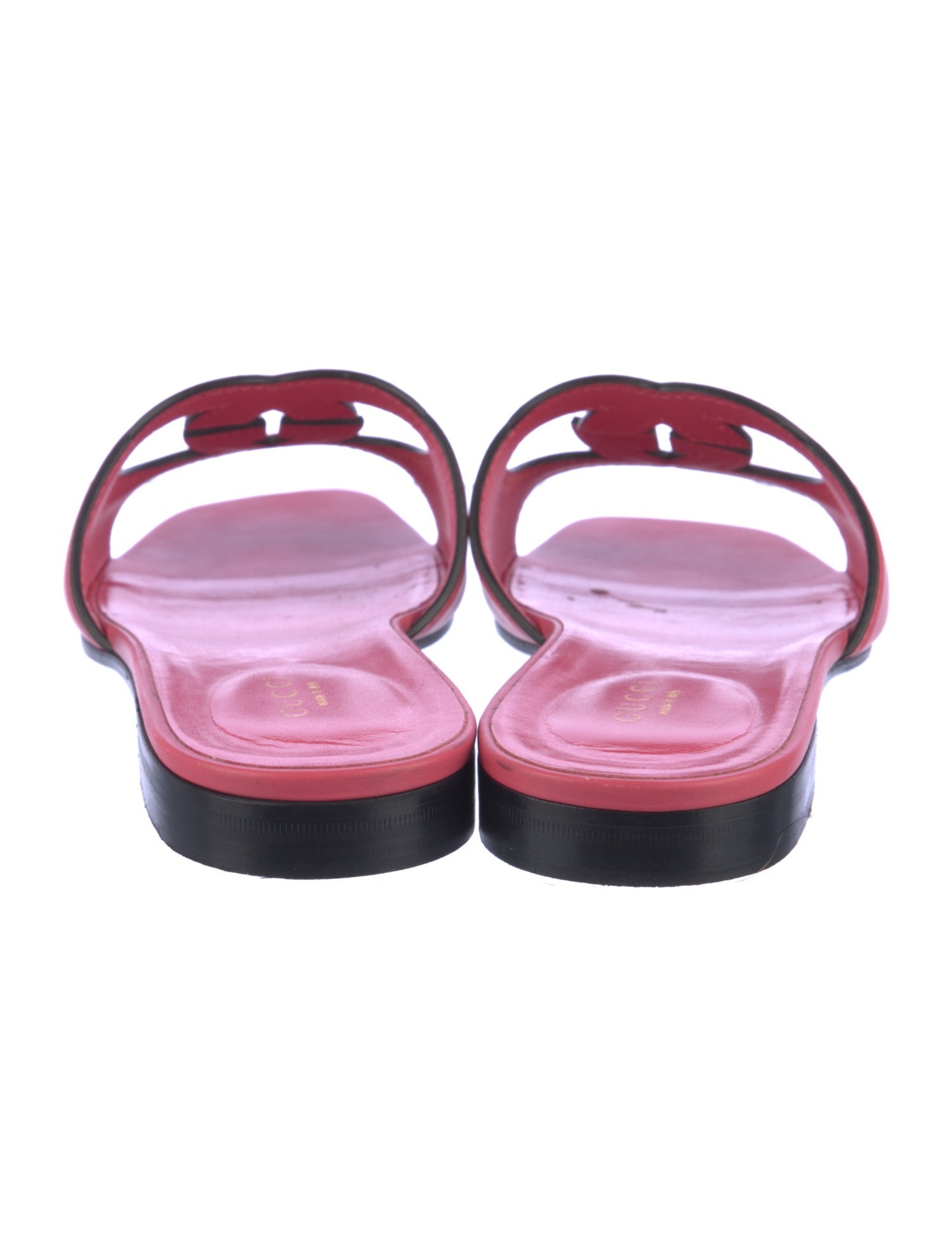 Gucci Interlocking G Logo Leather Slides