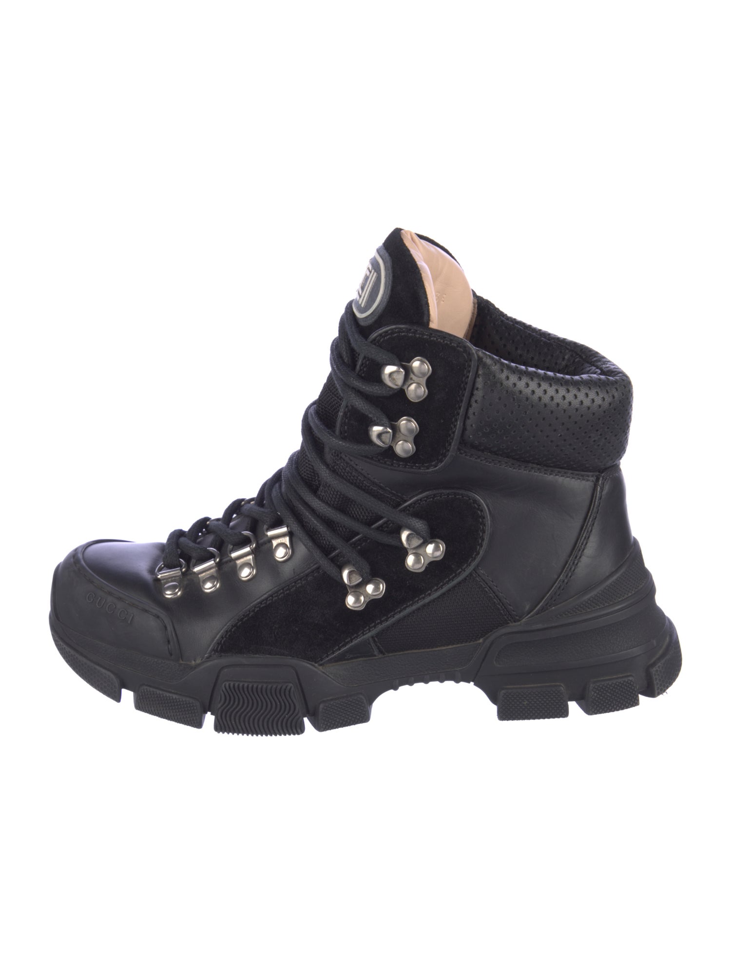 Gucci Leather Combat Boots