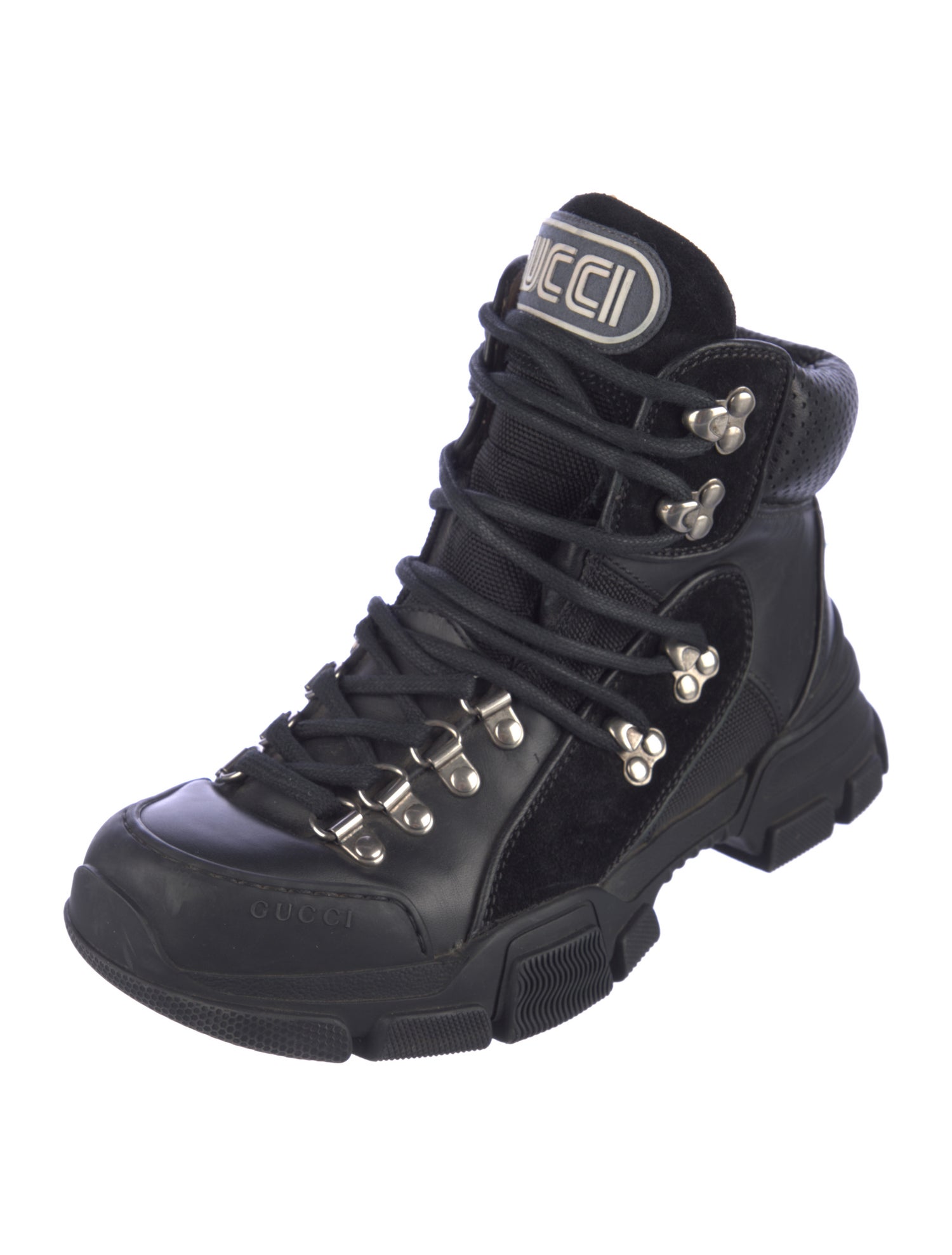 Gucci Leather Combat Boots