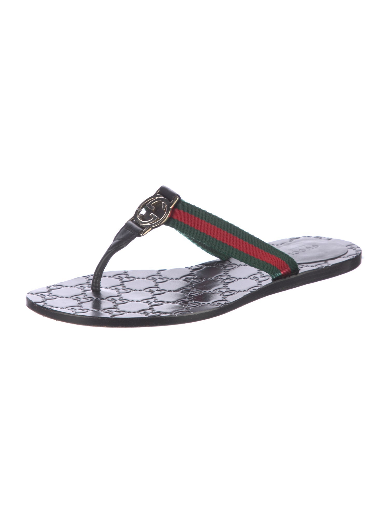 Gucci Web Accent Nylon Flip Flops