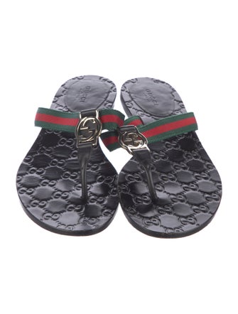 Gucci Web Accent Nylon Flip Flops