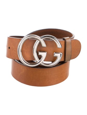 Gucci Double G Logo Leather Belt