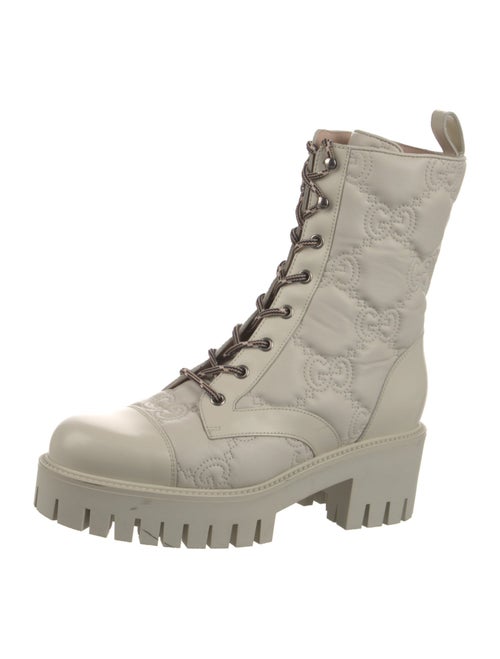 Gucci GG Signature Leather Combat Boots